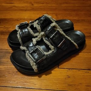Faux Fur Sandals